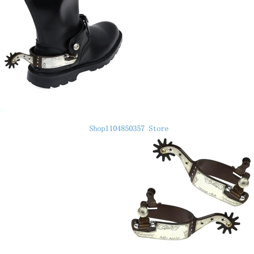 Brushing Boot Horse - 5ASD Western Cowboy Spur مع Rowel
