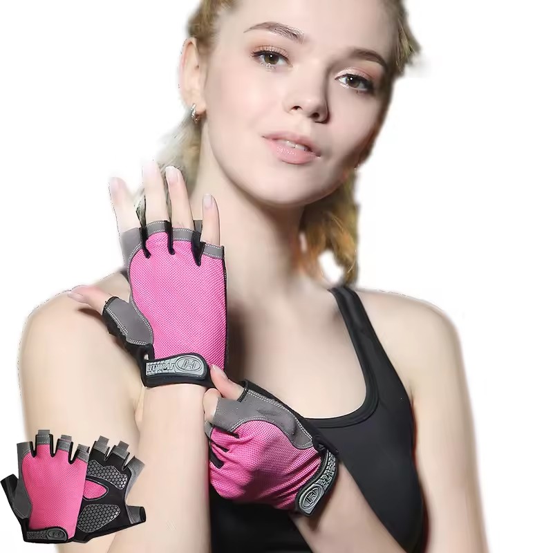 Horse Riding Glove - تنفس المضادة للانزلاق نصف اصبع قفازات