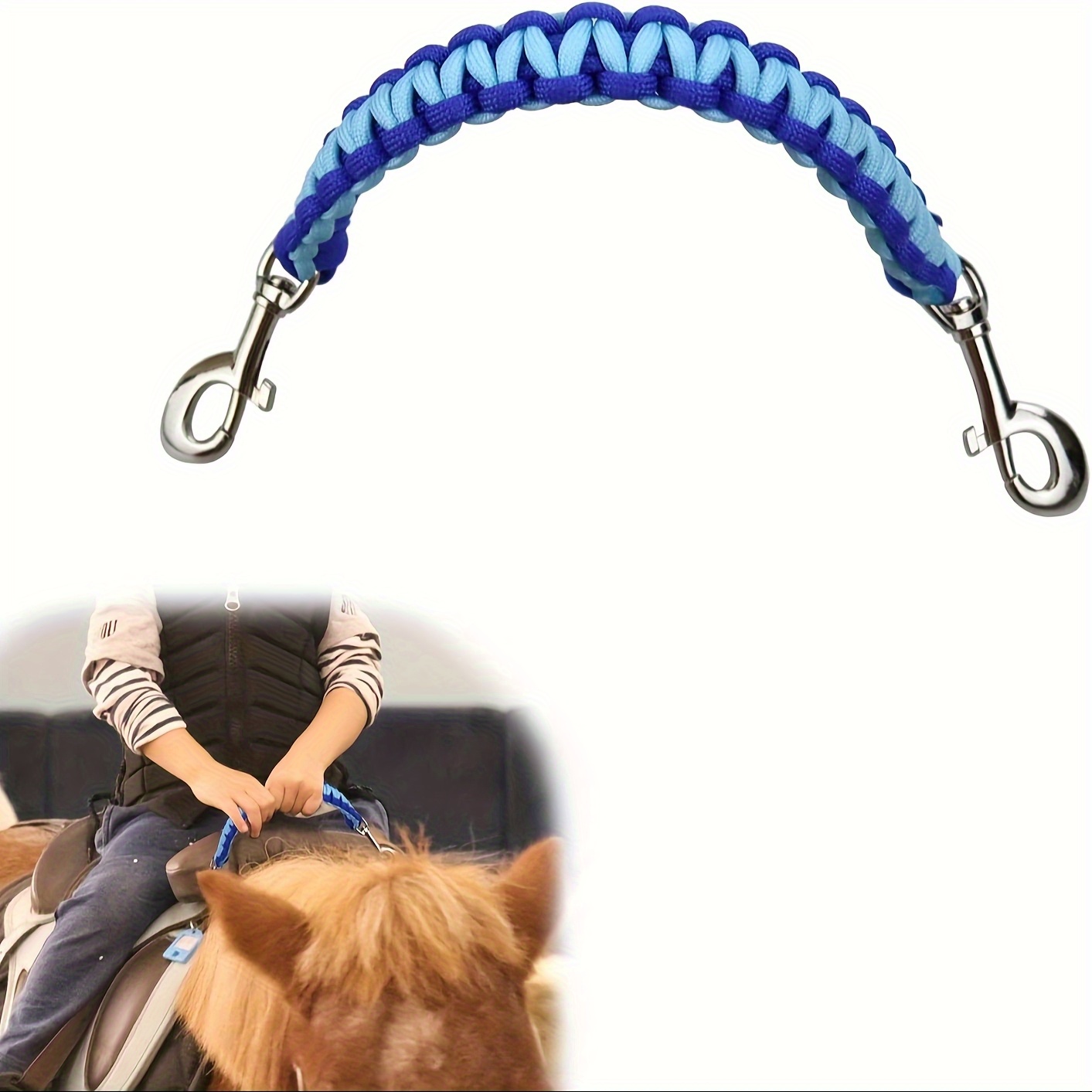 Grooming Kit Horse - حزام توازن للسرج من النايلون الأزرق