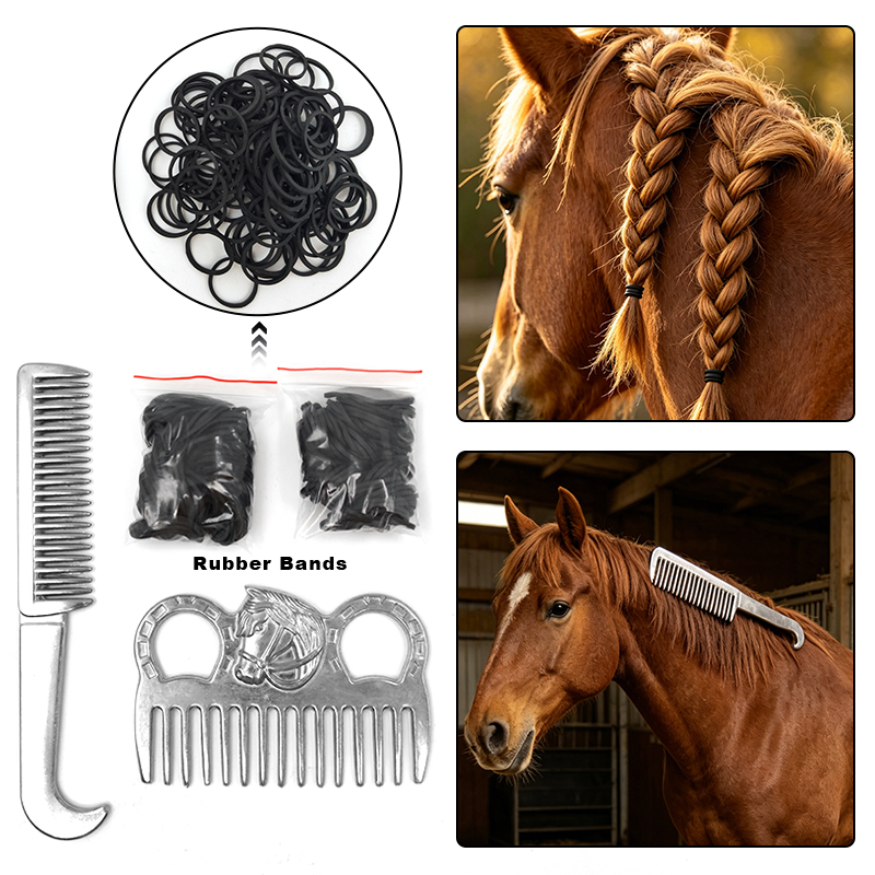 طقم تنظيف شعر ذيل وعرف الحصان  - مراجعة Grooming Kit Horse وسعره