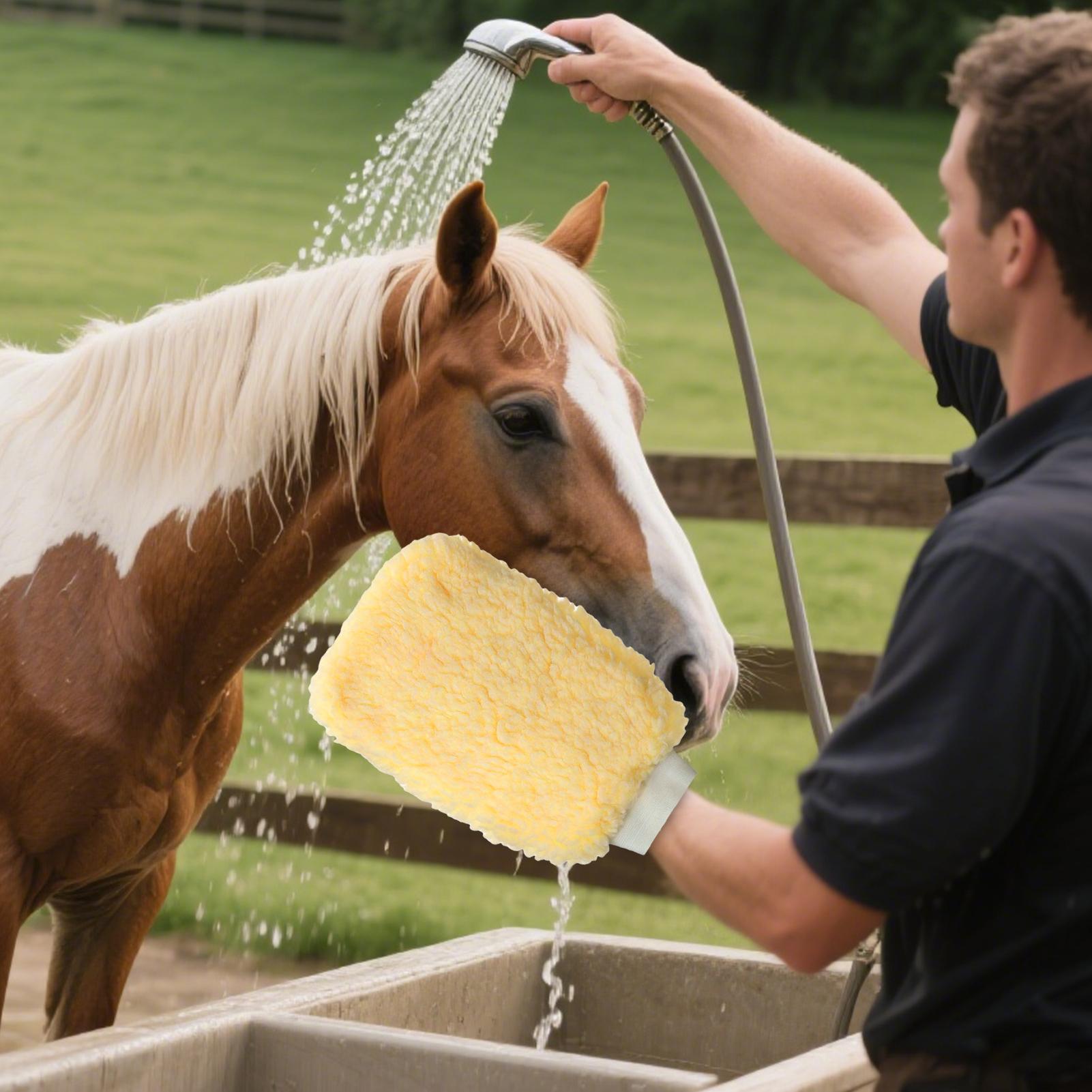 قفاز قضيب القراد للخيول، قفاز  - مراجعة Grooming Kit Horse وسعره